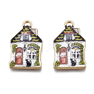 Rack Plating Alloy Enamel Pendants ENAM-T011-159C-1