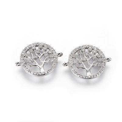 Brass Micro Pave Cubic Zirconia Links ZIRC-E113-04P-1