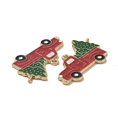 Christmas Theme Rack Plating Alloy Enamel Pendants X-PALLOY-O109-16LG-1