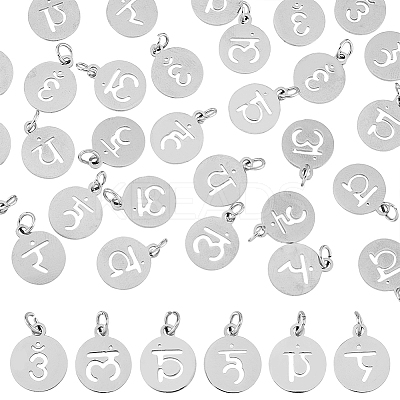 36Pcs 6 Style 304 Stainless Steel Charms STAS-DC0014-67-1