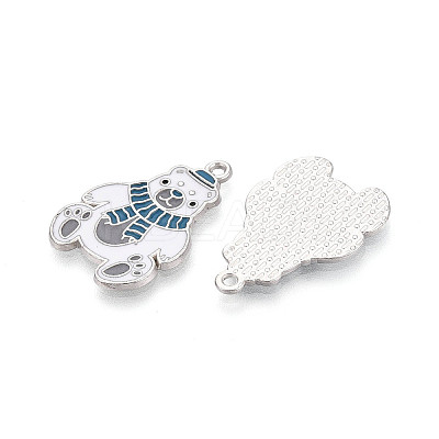 Rack Plating Alloy Enamel Bear Pendants ENAM-T024-74A-P-1