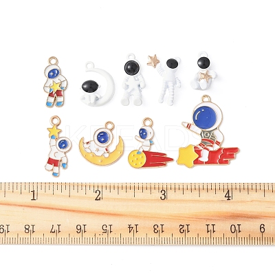 18Pcs 9 Styles Alloy Enamel Pendants FIND-FS0003-66-1