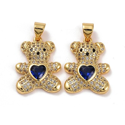 Brass Micro Pave Cubic Zirconia Pendants LS-KK-K258-24D-G-RS-1