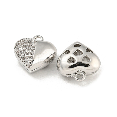 Brass Micro Pave Clear Cubic Zirconia Charms KK-Z057-05P-1