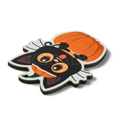 Halloween Single Face Printed Wood Big Pendants WOOD-H103-01-1