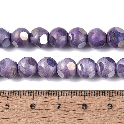 Ombre Effect Dyed Electroplate Opaque Glass Beads Strands EGLA-Q130-01A-12-1