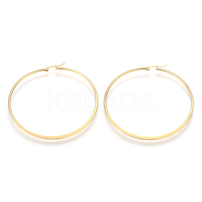 304 Stainless Steel Big Hoop Earrings EJEW-J226-001G-1