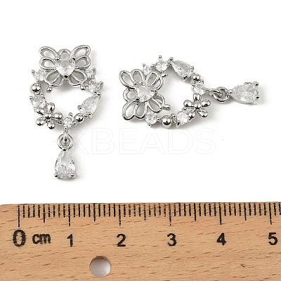 Brass Micro Pave Cubic Zirconia Pendants KK-C107-03P-1