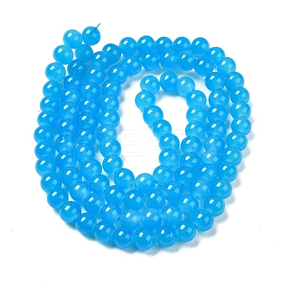 Baking Paint Imitation Jade Glass Round Bead Strands X1-DGLA-Q021-8mm-13-1
