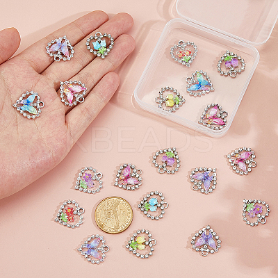 20Pcs 10 Styles Alloy Glass Pendants DIY-HS0002-04-1