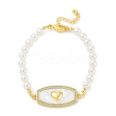 Brass Micro Pave Clear Cubic Zirconia Bracelets LS-BJEW-S158-04G-1