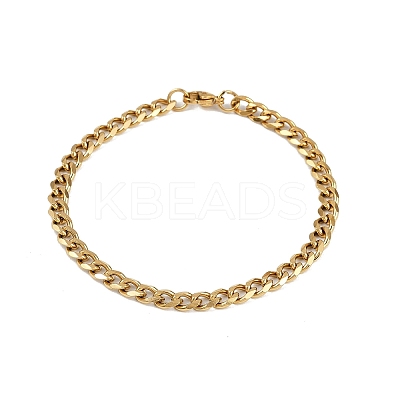 201 Stainless Steel Cuba Chian Bracelet for Men LS-BJEW-B138-07G-1