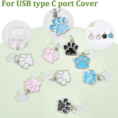 8Pcs 4 Colors Silicone Mobile Anti-Dust Plugs FIND-CN0002-06-1