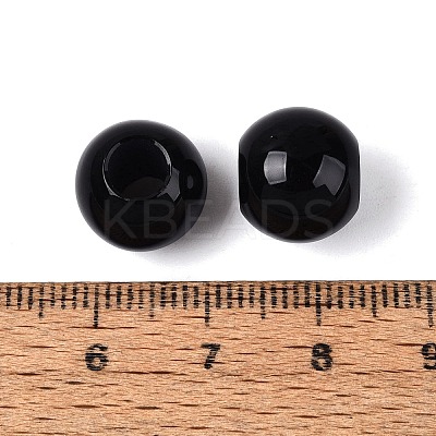 Natural Black Onyx European Beads G-Q602-09A-12-1