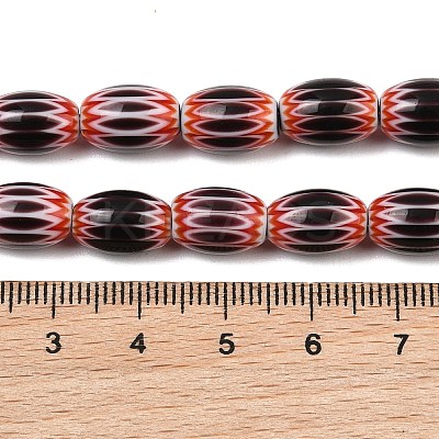 Handmade Millefiori Glass Oval Bead Strands LK-Z001-01B-B-M-1
