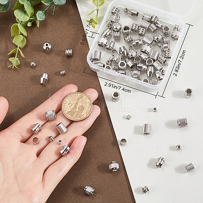 120Pcs 12 Styles 201 Stainless Steel European Beads STAS-SP0001-82-1