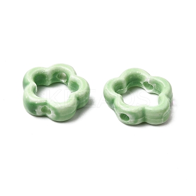 Flower Hollow Glazed Porcelain Bead Frame PORC-A034-09K-1