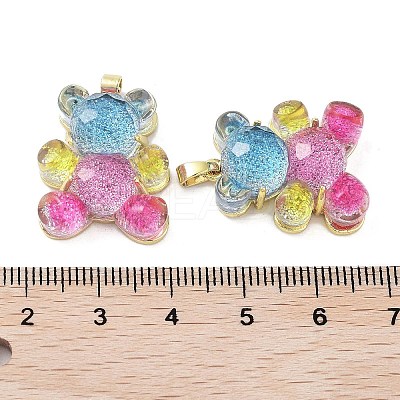 Transparent Resin Glitter Powder Pendants KK-G482-10G-1