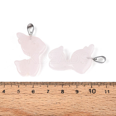Natural Rose Quartz Pendants G-T144-11D-1