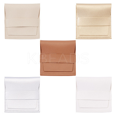 5Pcs 5 Colors Square PU Leather Envelope Pouches ABAG-TA0001-81-1