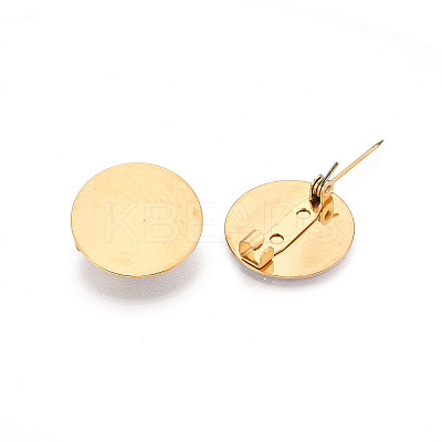 PVD Vacuum Plating 304 Stainless Steel Brooch Cabochon Settings STAS-E547-08I-G-1