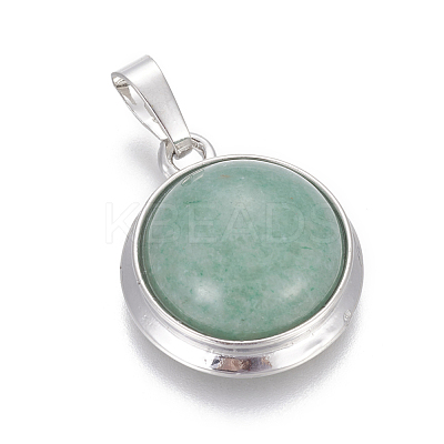 Natural Green Aventurine Pendants G-L512-B09-1