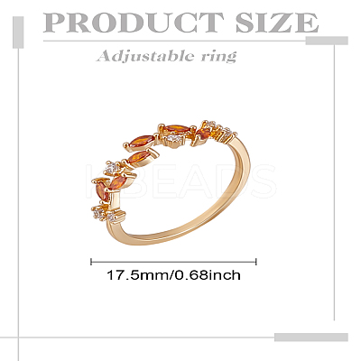 1Pc Brass Micro Pave Cubic Zirconia Cuff Rings for Women RJEW-LP0002-23C-1