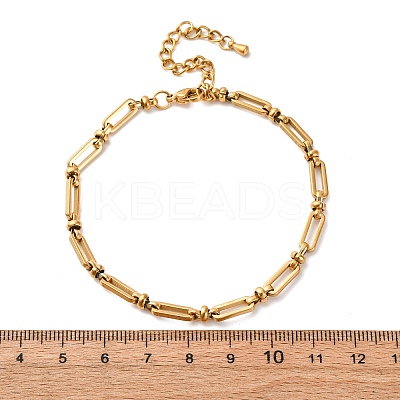 304 Stainless Steel Long Oval Link Chain Anklets AJEW-A057-10G-1