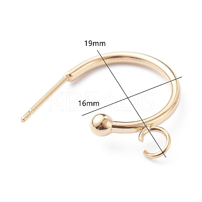 304 Stainless Steel Half Hoop Earrings STAS-Z028-B01-G-1