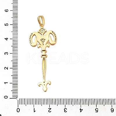 Brass Micro Pave Cubic Zirconia Big Pendants X1-KK-B147-04G-03-1