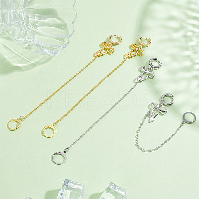 201 & 304 Stainless Steel Bowknot Hoop Earrings EJEW-PH01457-1