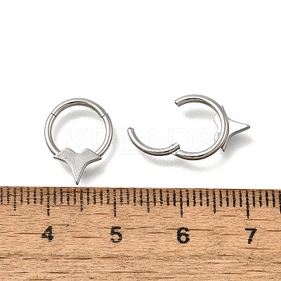 304 Stainless Steel Double Horns Hoop Nose Rings LS-AJEW-D306-08P-1