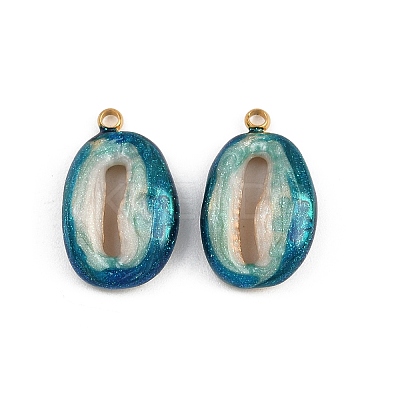 304 Stainless Steel Enamel Pendants STAS-P410-40A-05-1