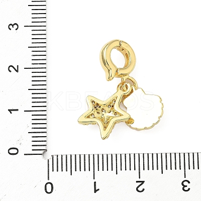 Brass Micro Pave Clear Cubic Zirconia Fold Over Clasps KK-H076-18G-1