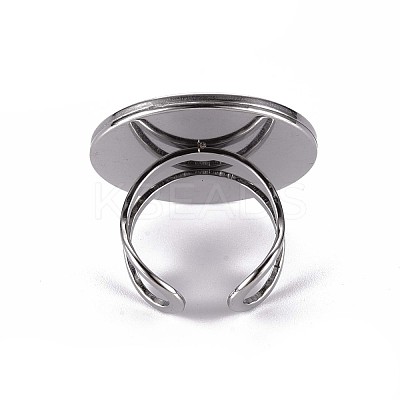 Non-Tarnish 201 Stainless Steel Cuff Pad Ring Settings X-STAS-S080-040G-P-1