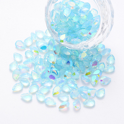 Transparent Resin Rhinestone Cabochons MRMJ-T047-09E-1