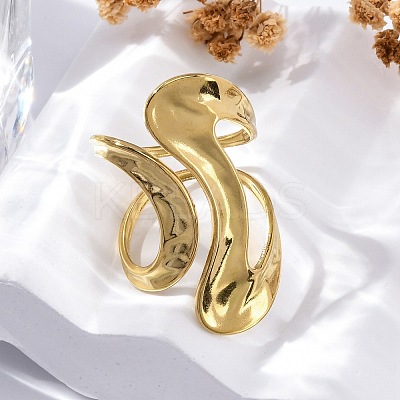 304 Stainless Steel Open Cuff Rings for Women RJEW-F174-08G-1