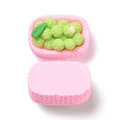 Opaque Resin Cabochons RESI-G029-B02-1
