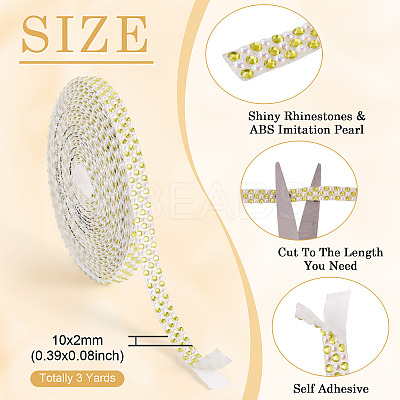 3 Yards Resin Self Adhesive Sewing Trim Hotfix Rhinestone Tape DIY-TA0013-15E-1