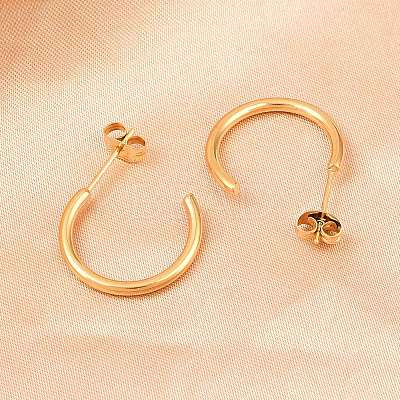 316 Stainless Steel C-Shaped Stud Earrings EJEW-D339-03G-1