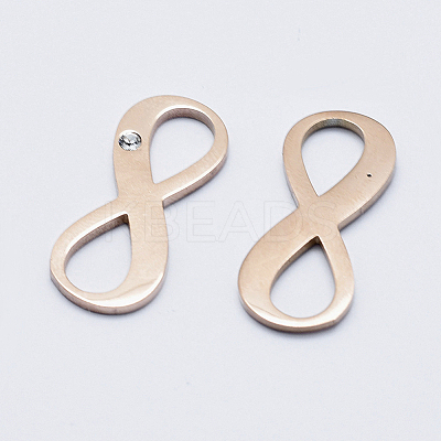 Eco-Friendly 316 Surgical Stainless Steel Pave Cubic Zirconia Links connectors RB-I078-63RG-A-NR-1