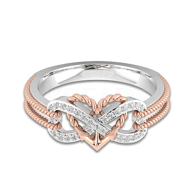 Heart & Infinity Alloy with Crystal Rhinestone Finger Rings for Women FS-WG07318-11-1