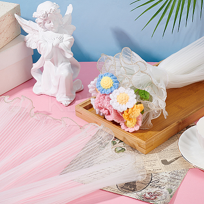 Wrinkled Wavy Polyester Flower Bouquets Wrapping Packaging FIND-WH0110-751B-1