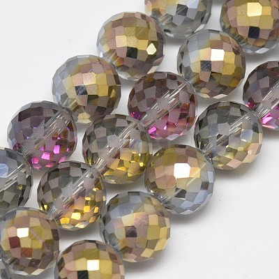 Electroplate Glass Beads Strands EGLA-Q086-12mm-01-1