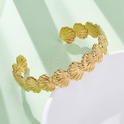 304 Stainless Steel Cuff Bangles for Women LS-BJEW-F491-01G-04-1