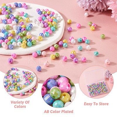 800Pcs 8 Colors Opaque Acrylic Beads MACR-PJ0001-05-1