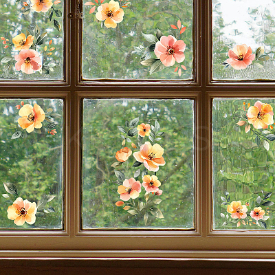 4Pcs 4 Styles Flower and Angel PVC Waterproof Decorative Stickers DIY-WH0657-049-1