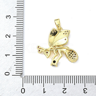 Brass Micro Pave Cubic Zirconia Pendants KK-H076-03G-1