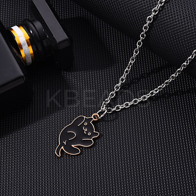 Alloy Enamel Pendant Necklaces NJEW-YW0001-02-1