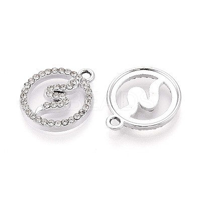 Rack Plating Alloy Rhinestone Pendants PALLOY-T091-21M-P-1